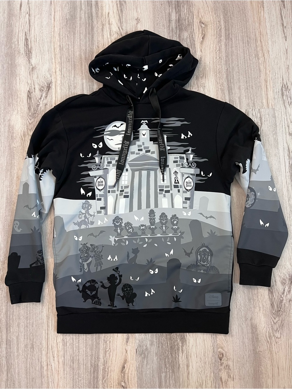 Loungefly Black & Gray Haunted Mansion Graphic Hoodie